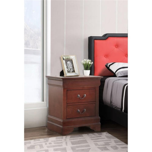 2 Drawer Wood Nightstand V646