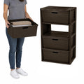 Brown 4 Drawer Plastic Storage Organizer W10192