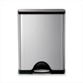 50 Liter Rectangular Brushed Stainless Steel Step Trash Can S97896