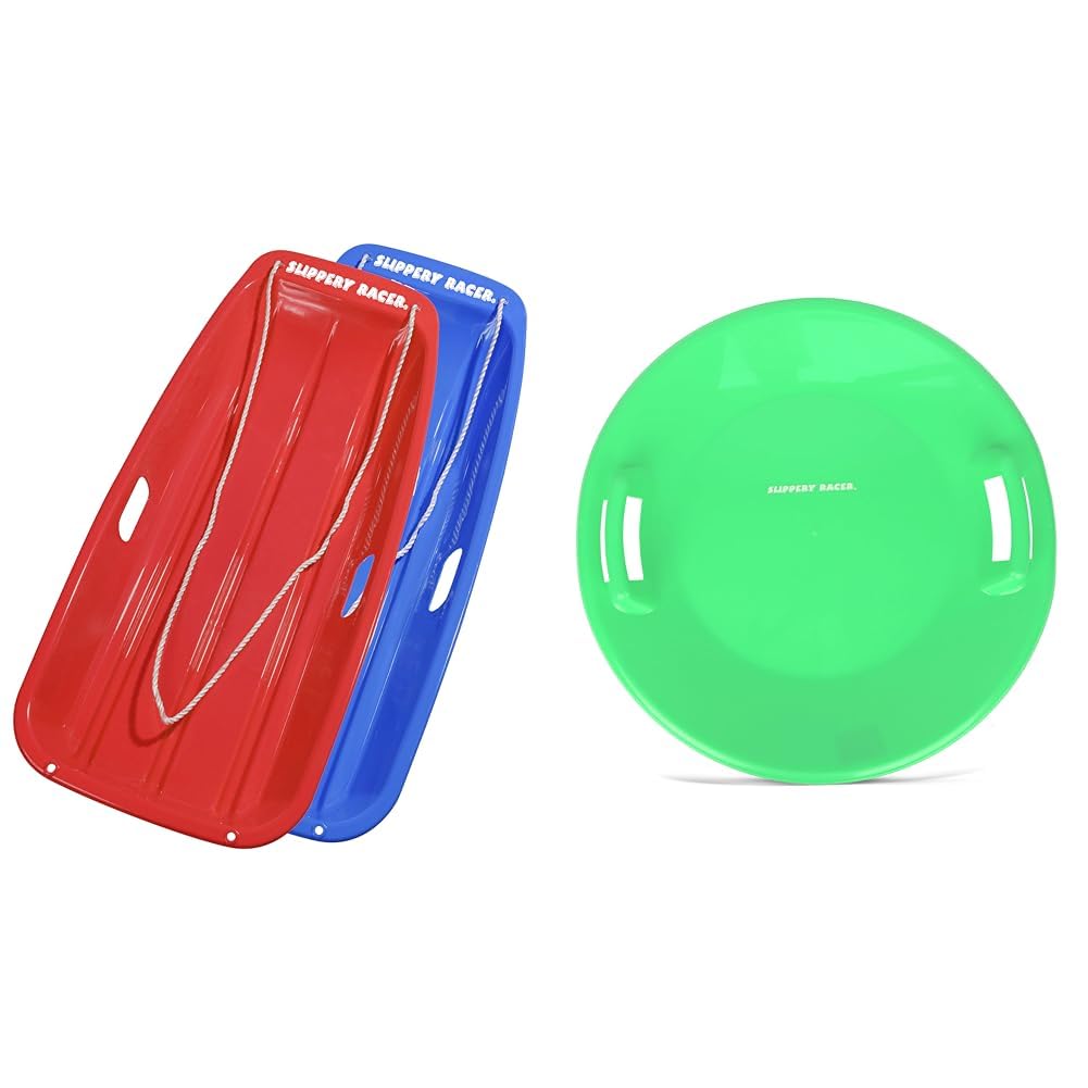 Kids Plastic Toboggan Snow Sled with Pull Rope G619121
