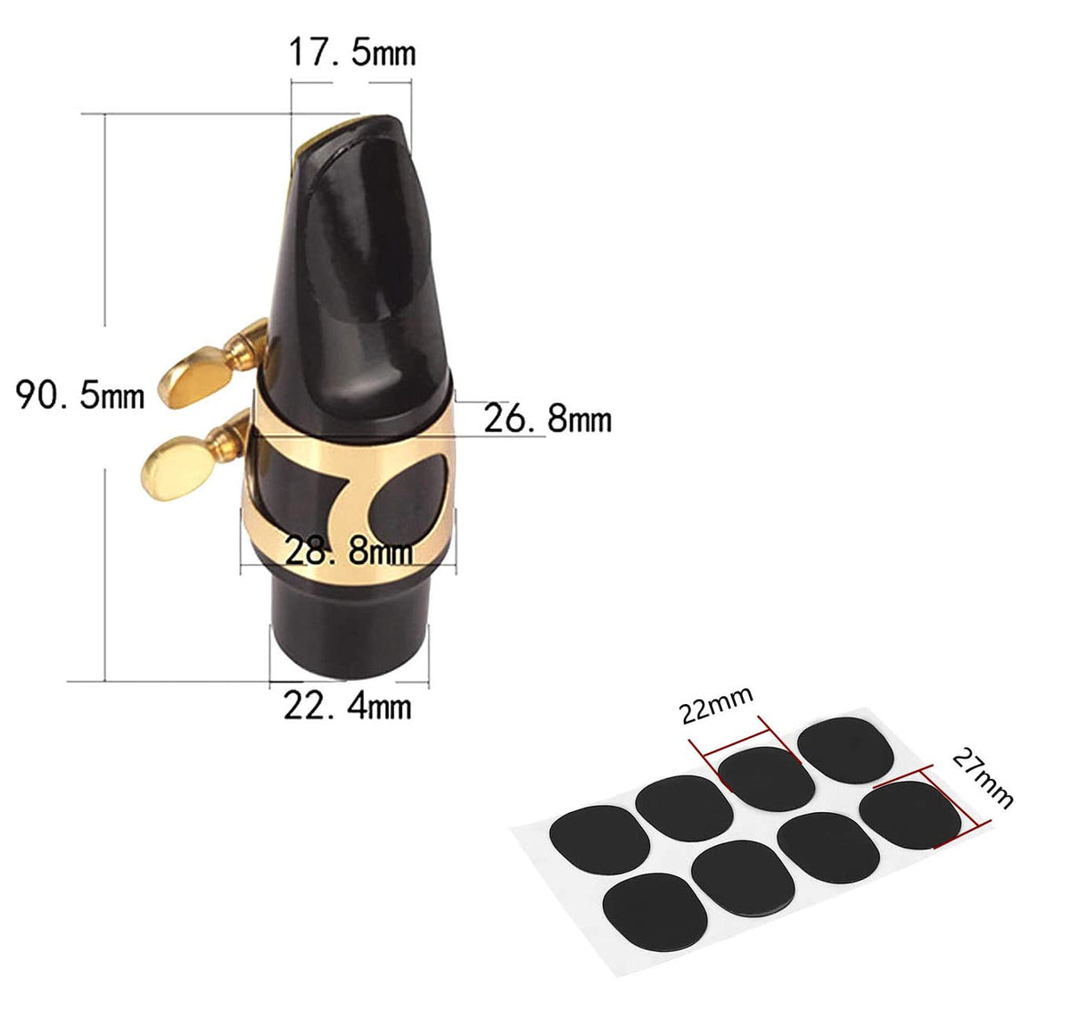 Alto Sax Mouthpiece Kit with Ligature Cap 2.5 Reed H474