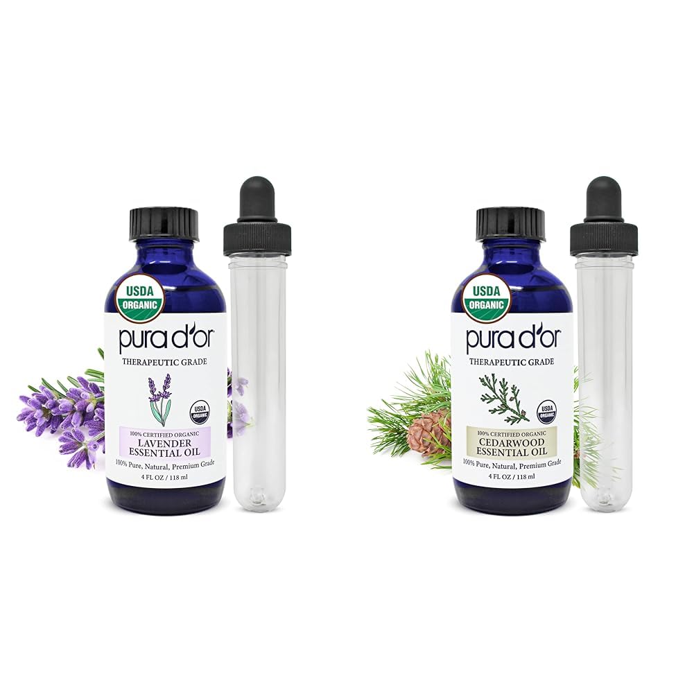 Organic Lavender & Cedarwood Essential Oils 4oz E7429