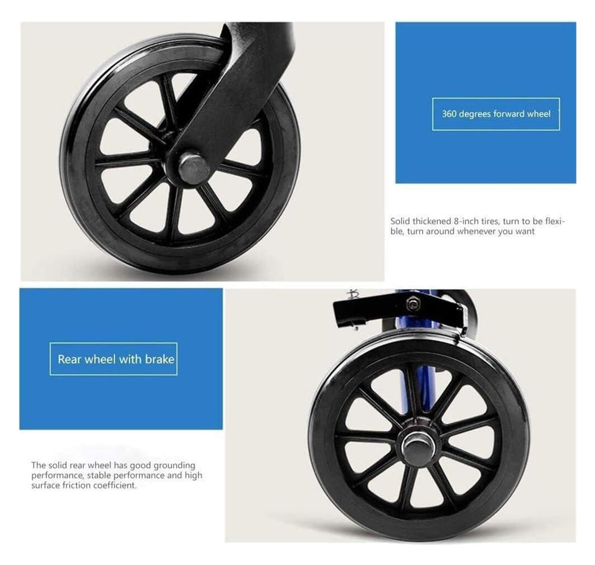 Folding Aluminum Rollator Walker with Seat N963049