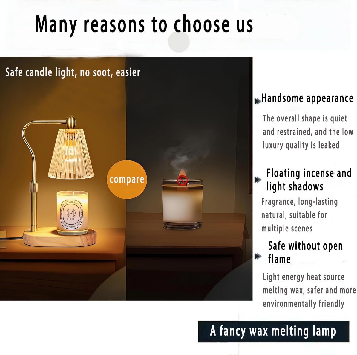 Adjustable Dimmable Candle Warmer Lamp with 2 Bulbs T28639