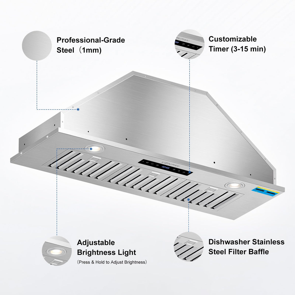 36-Inch 1200 CFM Built-in Range Hood Insert Z986