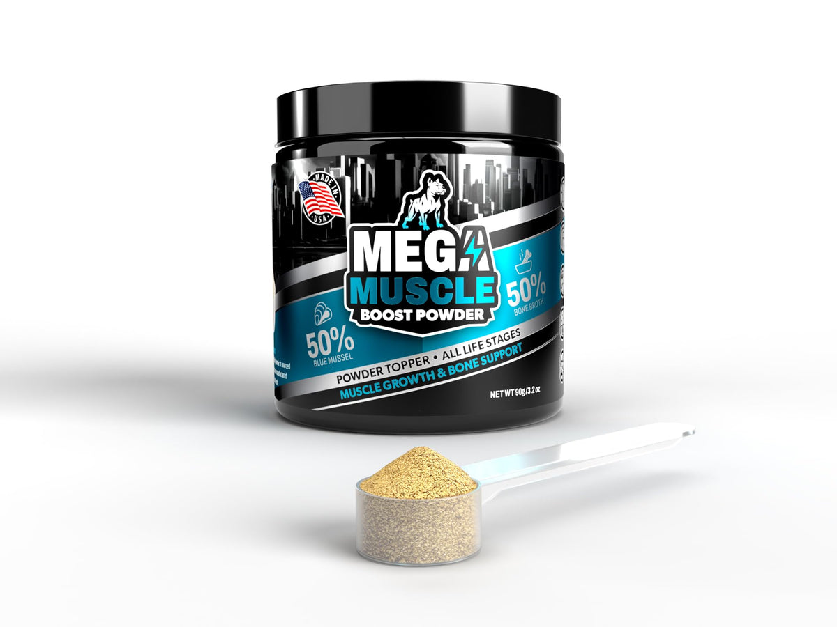 Dog Muscle Support Powder Blue Mussel Bone Broth Food Topper 3.2 oz C26502