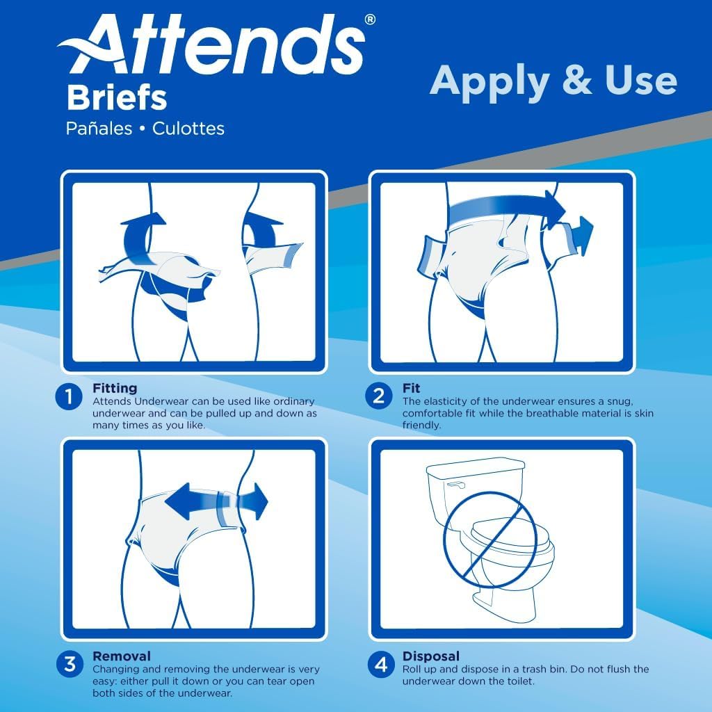 Adult Incontinence Briefs Medium Maximum Absorbency 24 Ct L50207