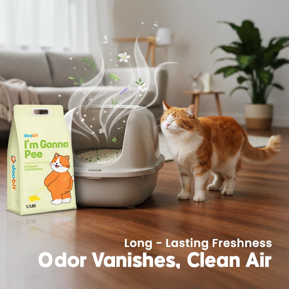 Cassava Cat Litter, Odor Control Dust-Free Clumping Litter C469350