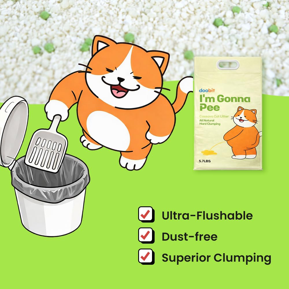 Cassava Cat Litter, Odor Control Dust-Free Clumping Litter C469350