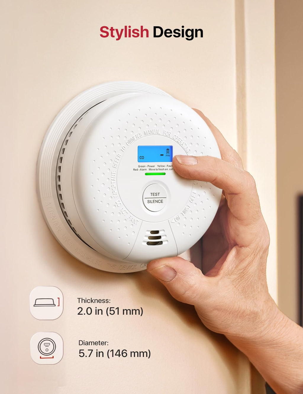 Wireless Interconnected Combination Smoke & CO Alarm V863