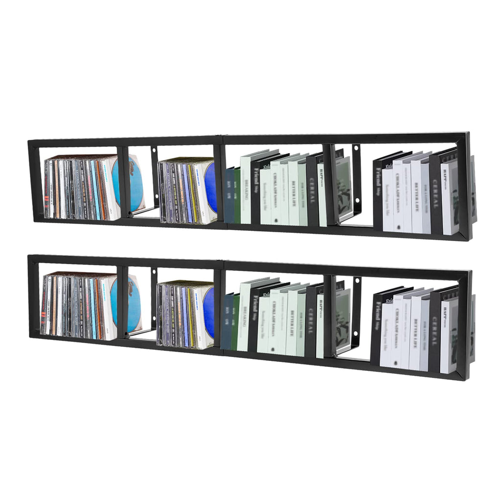 34 Inch Black Metal Media Storage Rack X9736