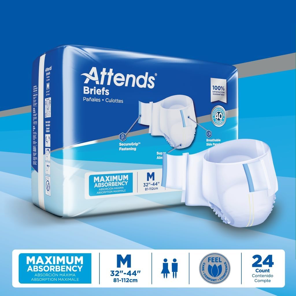 Adult Incontinence Briefs Medium Maximum Absorbency 24 Ct L50207