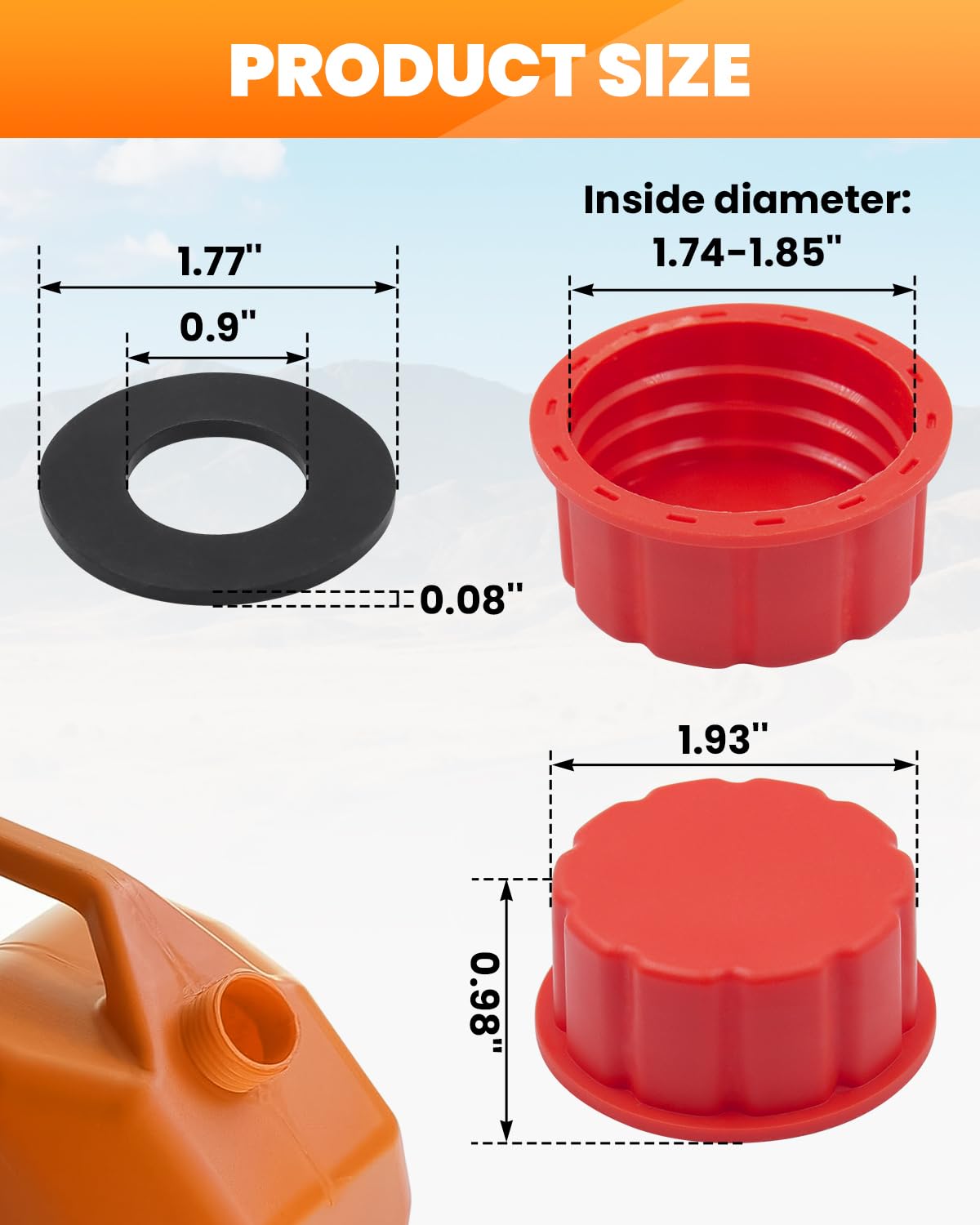 Red 5 Gallon Gas Can Replacement Caps B813