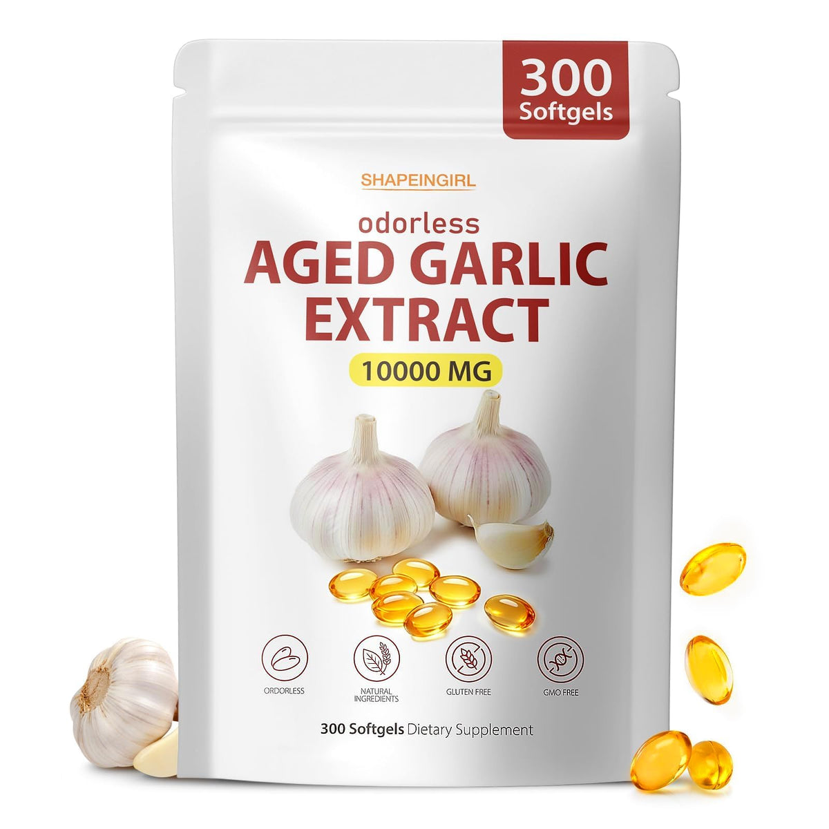 Garlic Extract Supplements, 300 Softgels Y8835