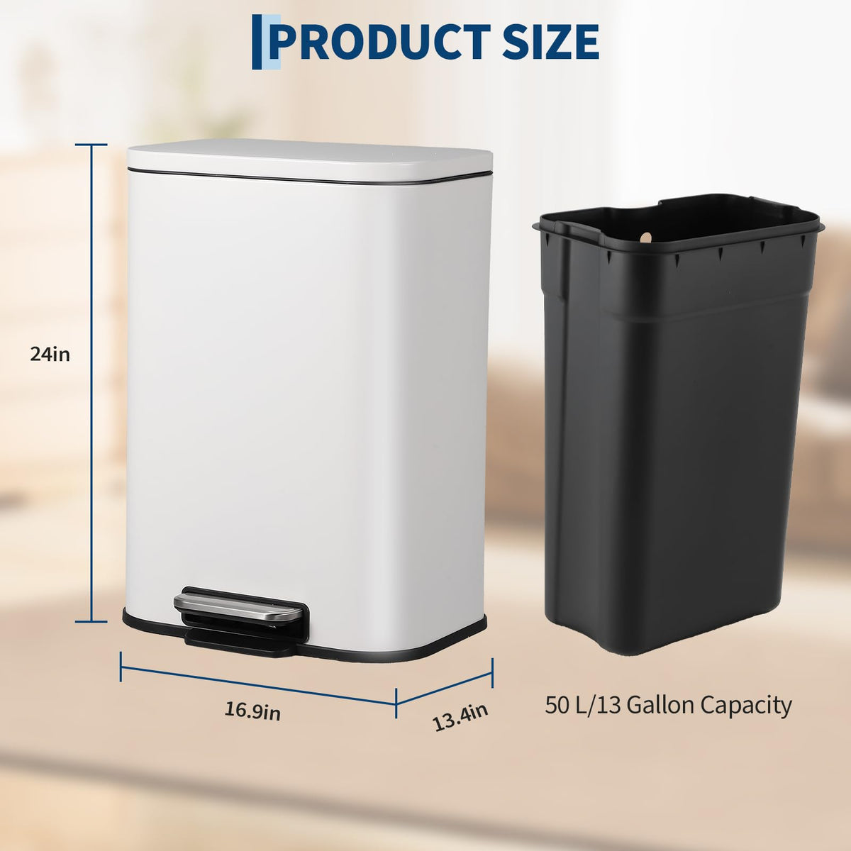Stainless Steel 50L Trash Can F406701