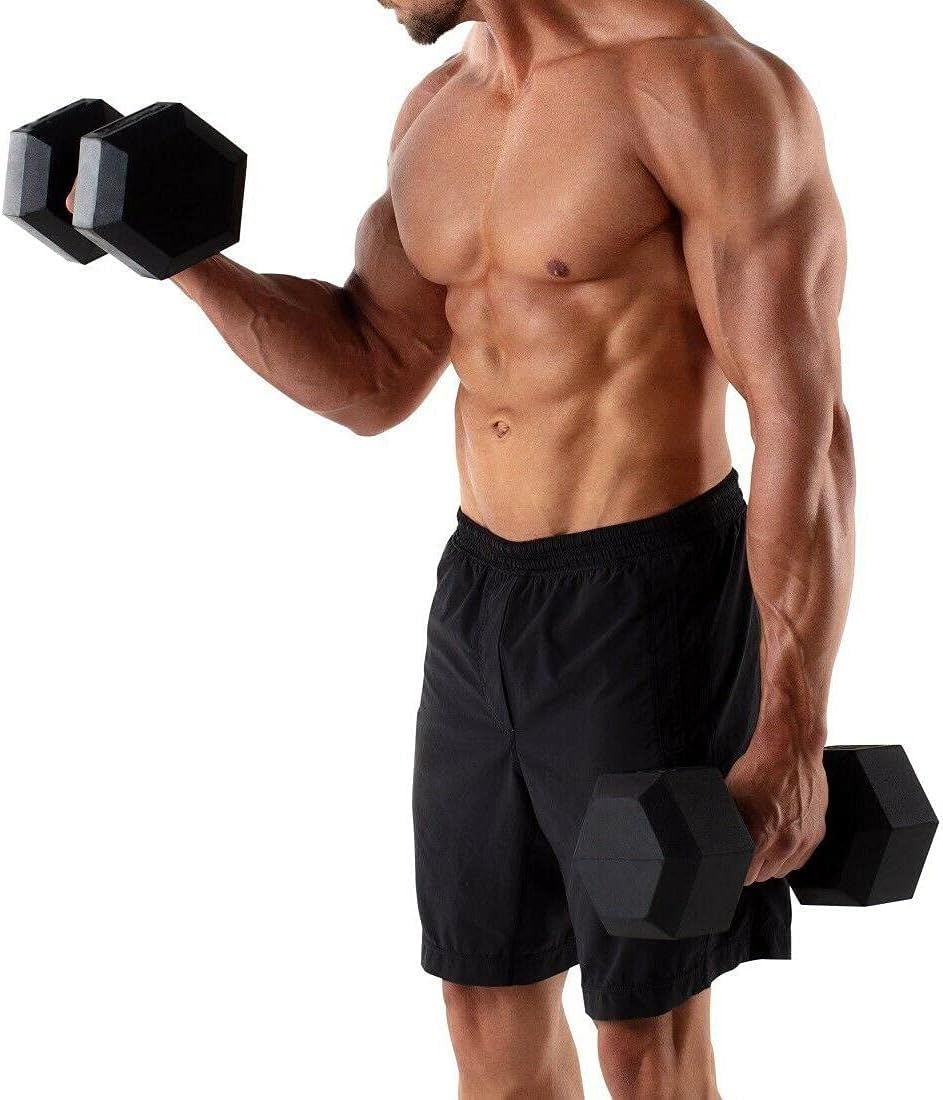 Rubber Coated Cast Iron Hex Dumbbells A195