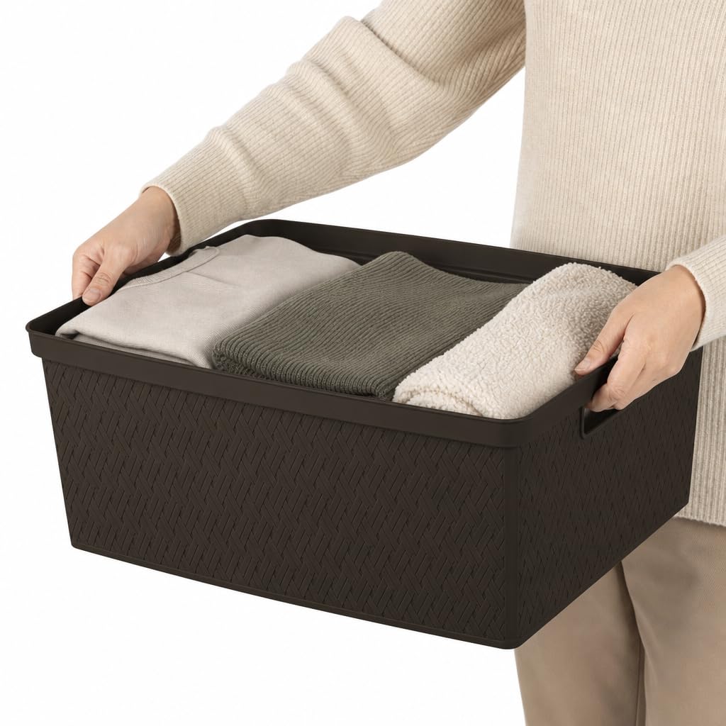 Brown 4 Drawer Plastic Storage Organizer W10192