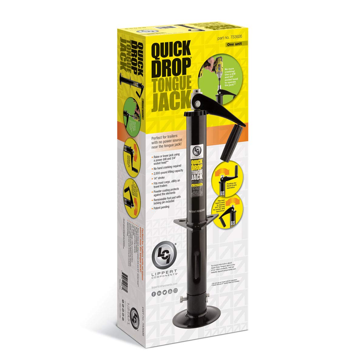 Black Tongue Jack for Trailers E69044