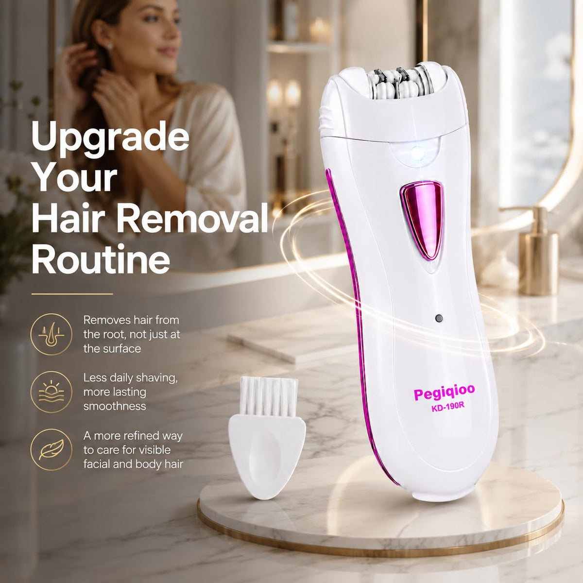 Facial Epilator with LED Light, Bikini Trimmer M1272