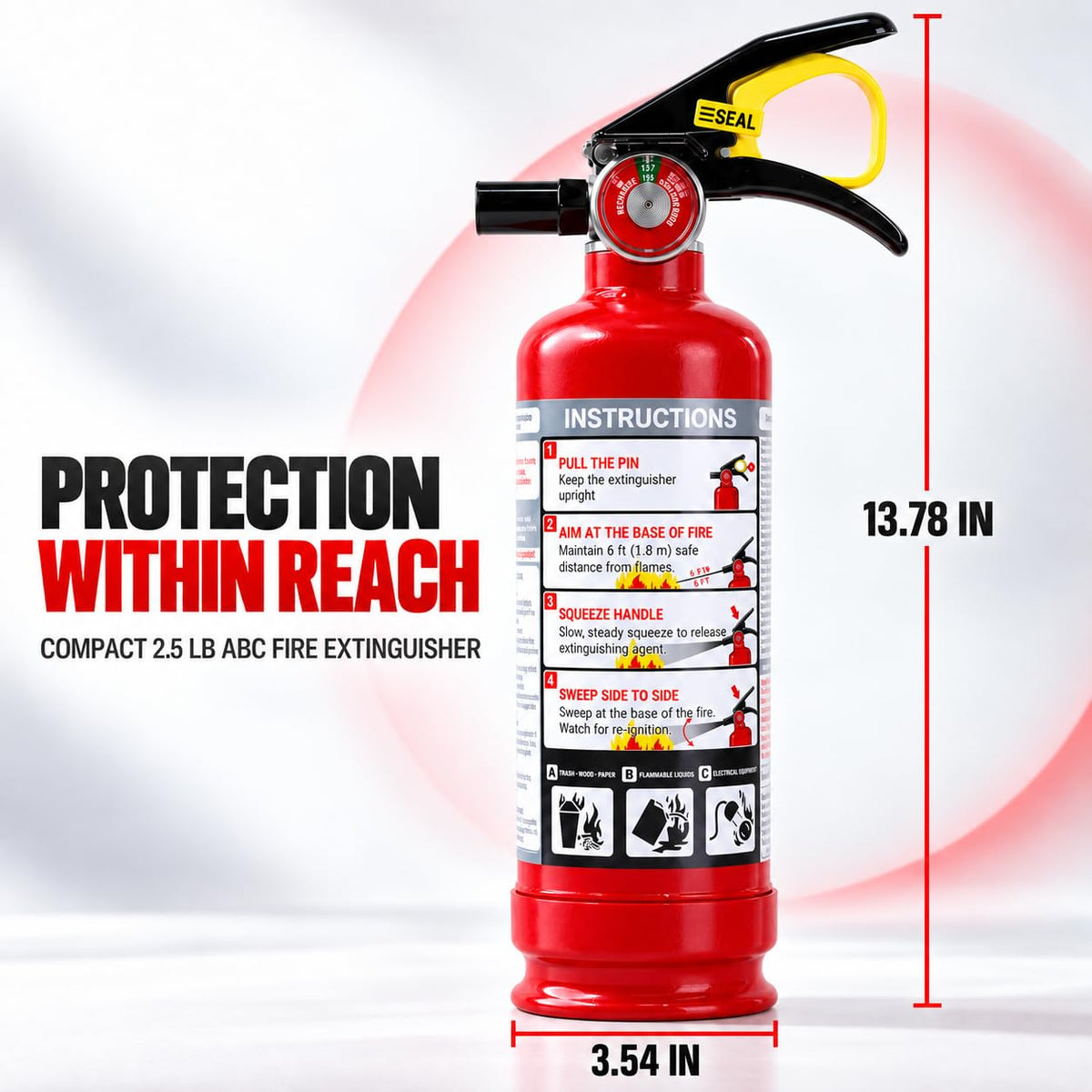 2.5 lb ABC Dry Chemical Fire Extinguishers 8-Pack C68905