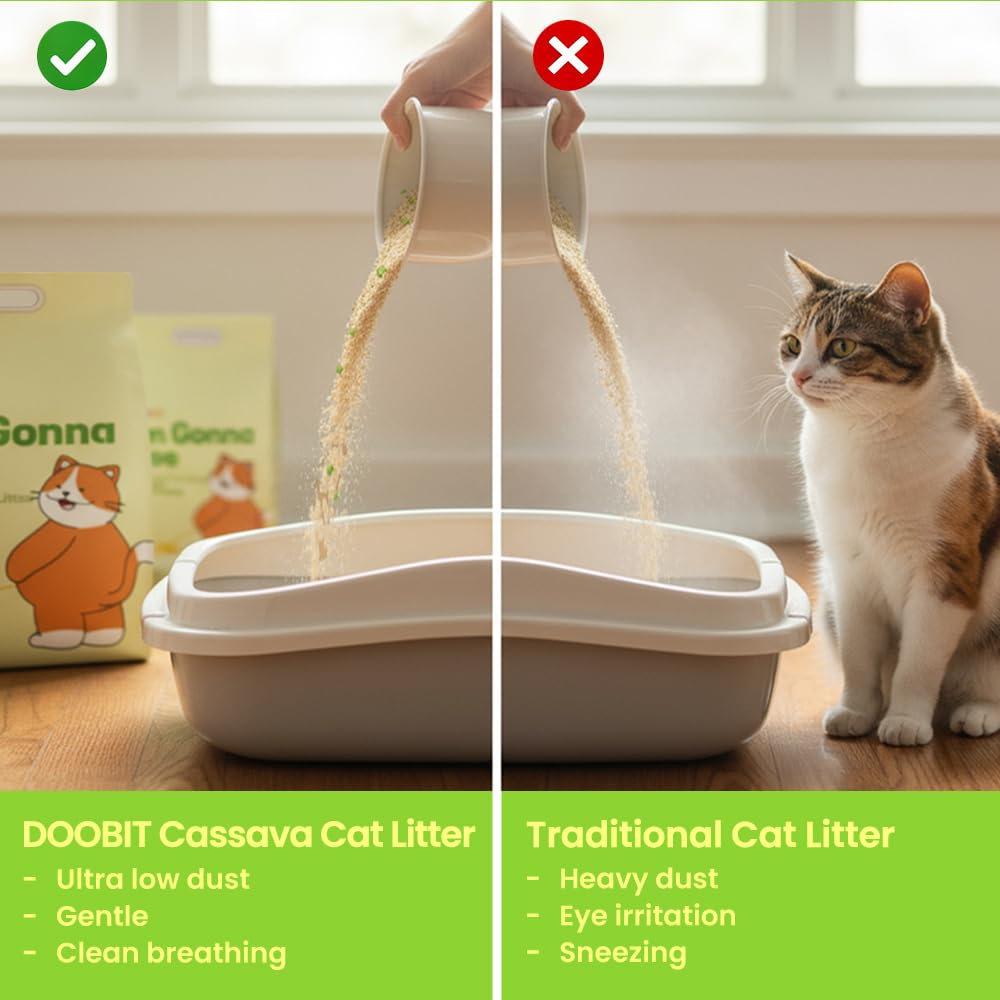 Cassava Cat Litter, Odor Control Dust-Free Clumping Litter C469350