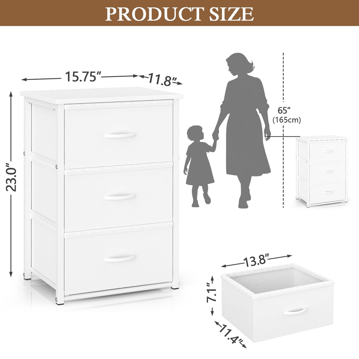 White 3 Drawer Stackable Storage Drawers A1123