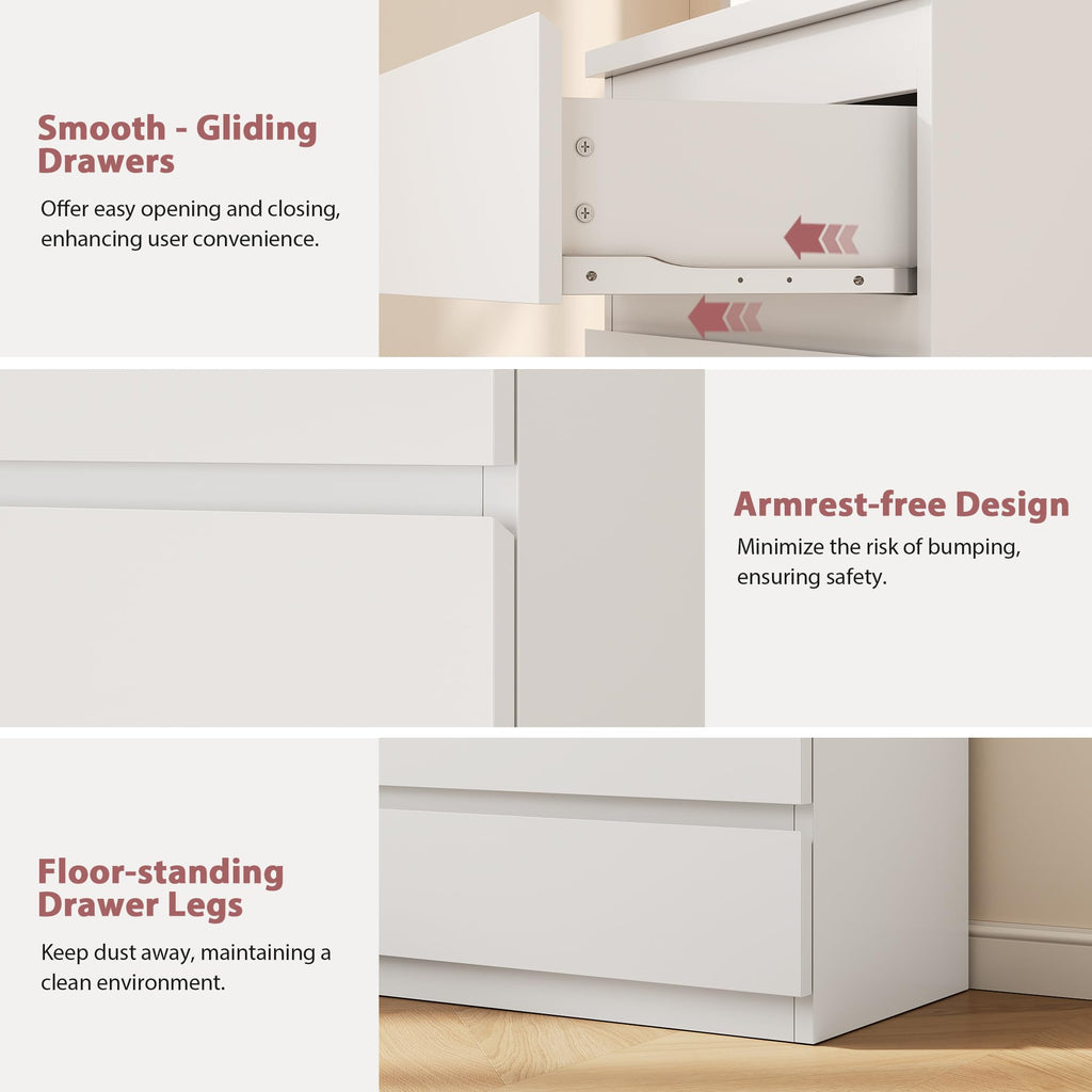 White 5 Drawer Dresser Chest of Drawers M860028