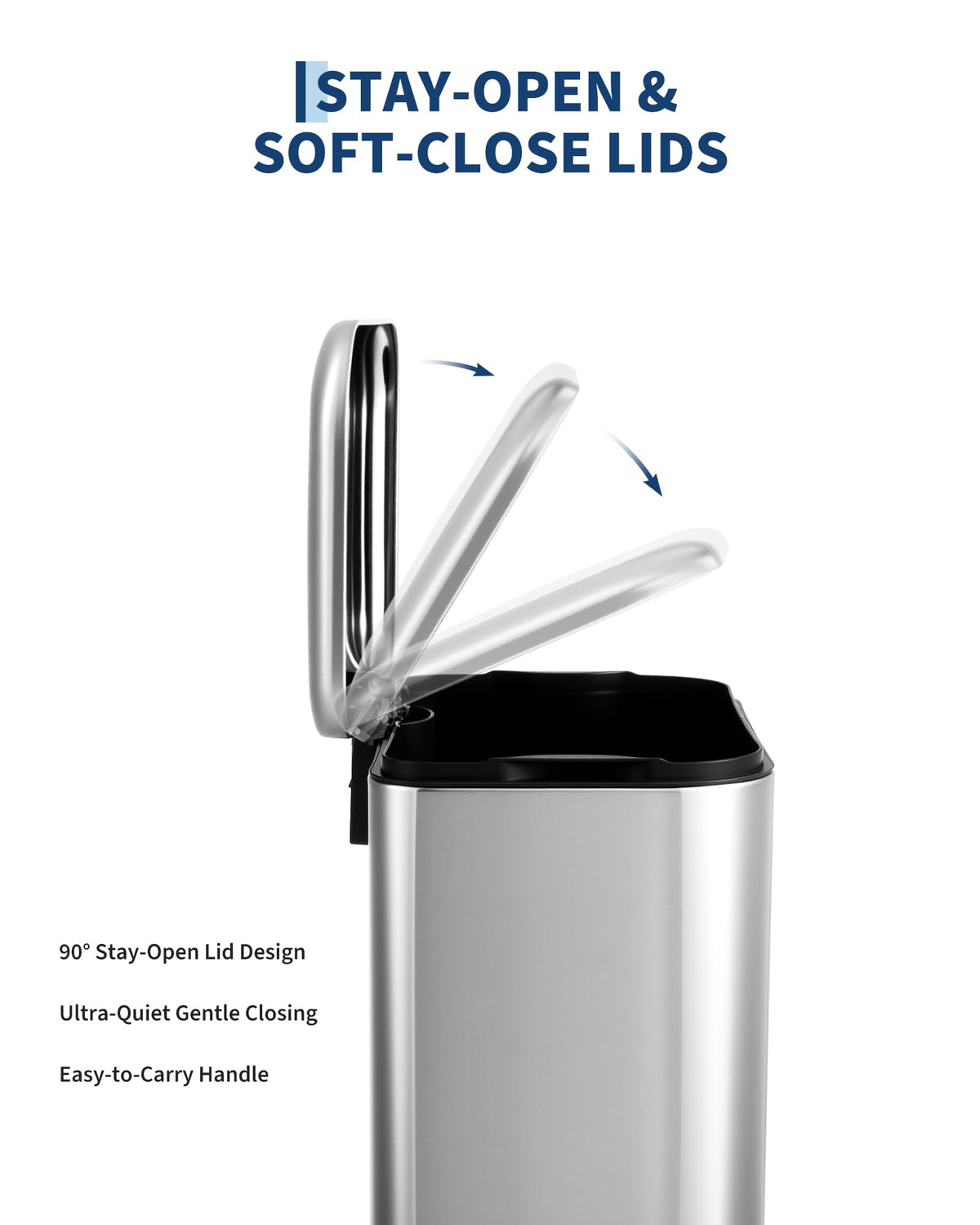 50L Stainless Steel Step Trash Can E91985