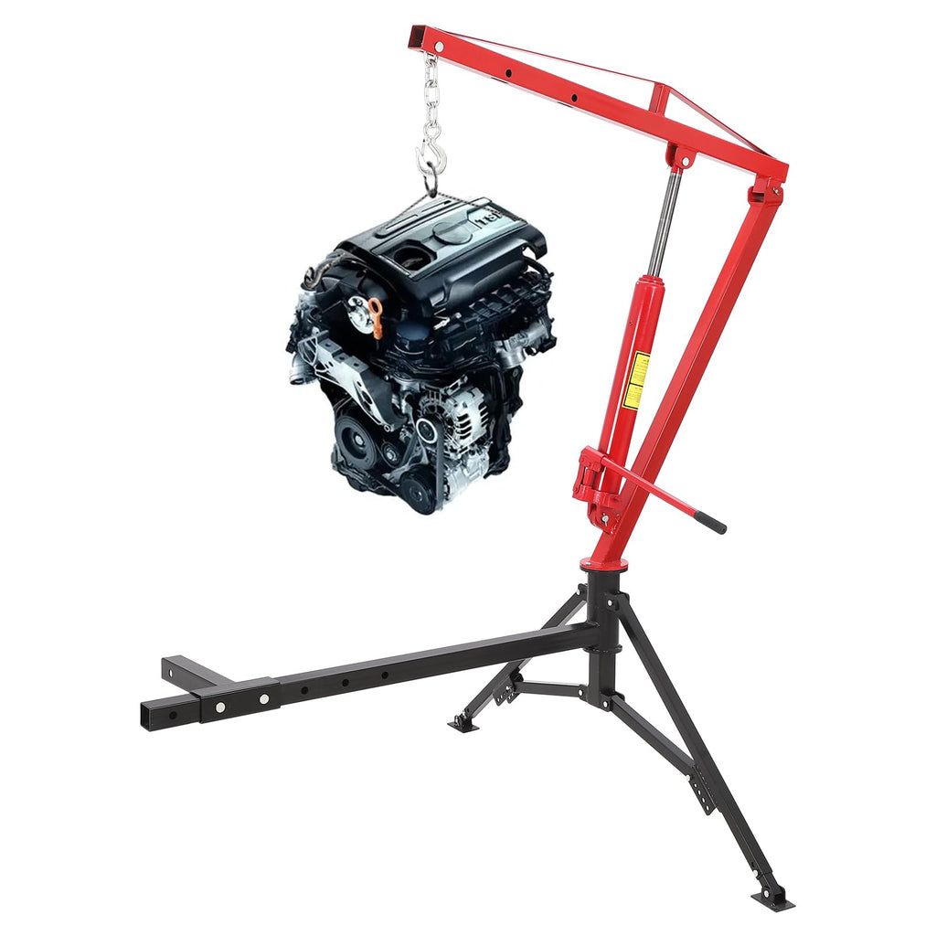 Hydraulic Pickup Truck Crane 360° Swivel 2-Inch Hitch Receiver 1000 Lbs Y779669