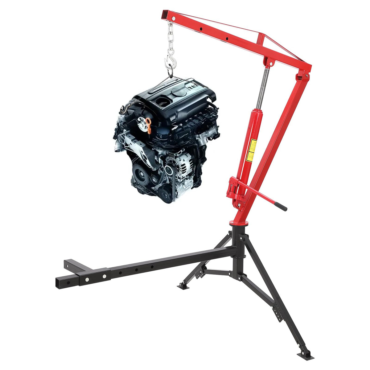 Hydraulic Pickup Truck Crane 360° Swivel 2-Inch Hitch Receiver 1000 Lbs Y779669