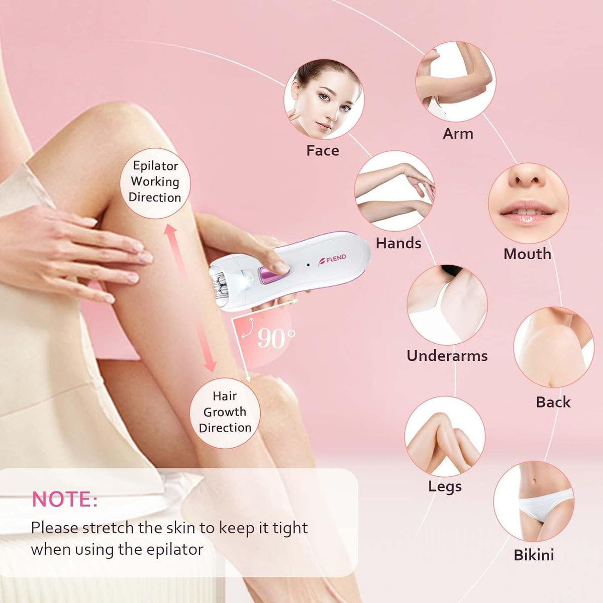 Epilator for Women Face Legs Bikini D334
