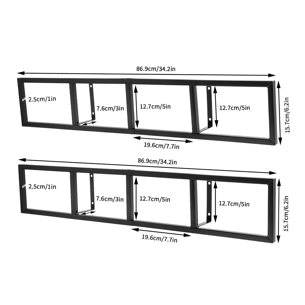 34 Inch Black Metal Media Storage Rack X9736