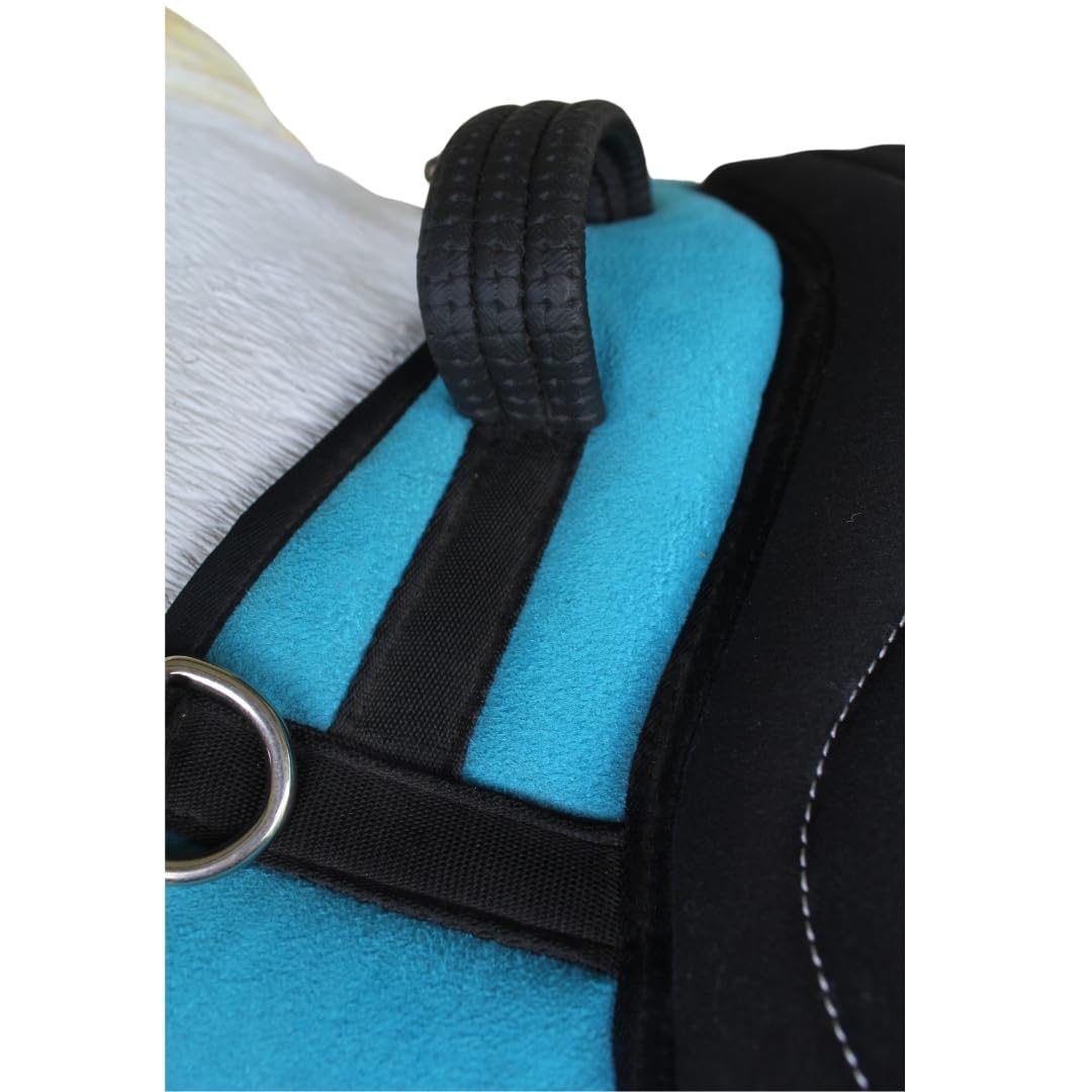 Turquoise Fleece Padded Bareback Pad with Cinch S58597