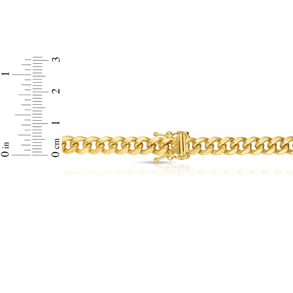 10k Yellow Gold 6mm Cuban Link Chain Necklace A833