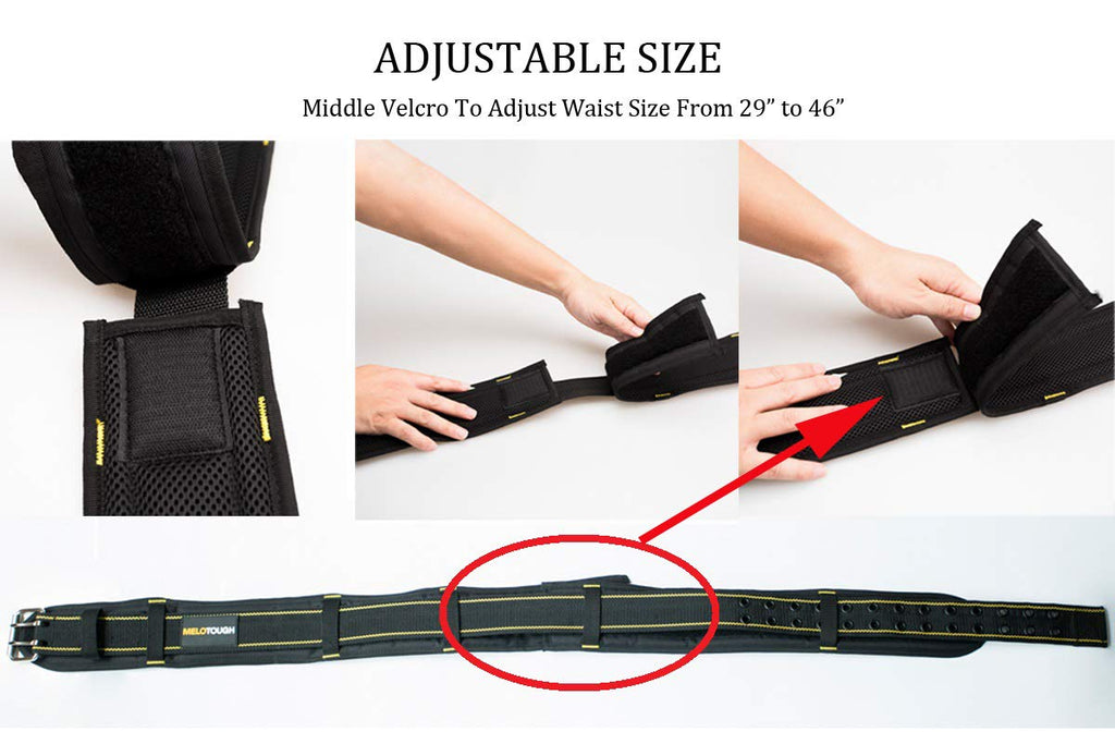 2-Inch Padded Tool Belt with 4 D-Rings Heavy Duty Double Metal Roller Buckle N487380