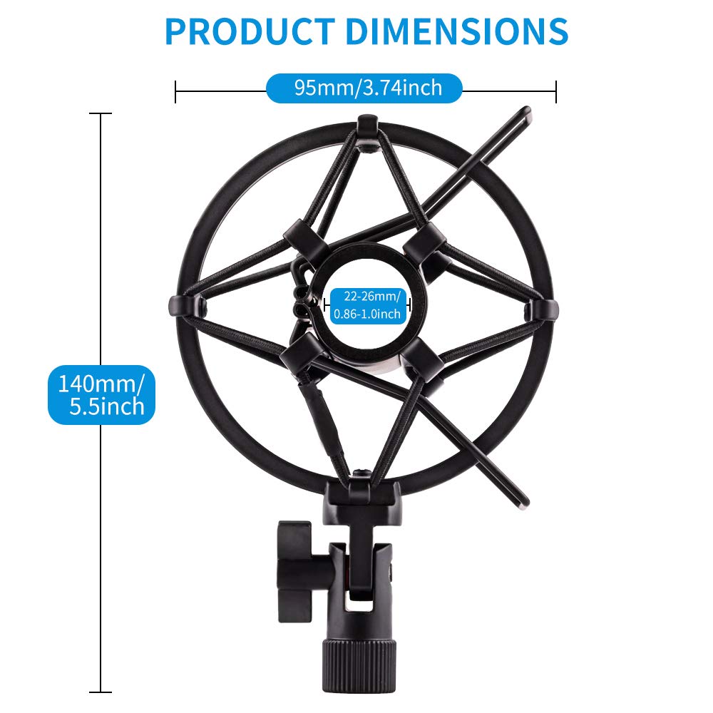 Microphone Shock Mount Holder Clip Anti-Vibration 22mm-26mm R8594