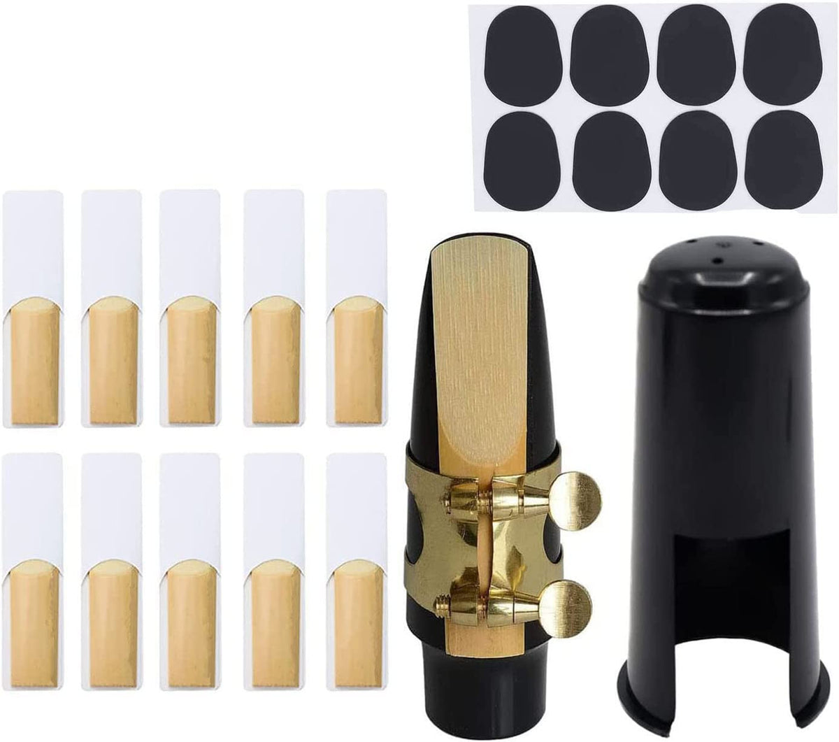 Alto Sax Mouthpiece Kit with Ligature Cap 2.5 Reed H474