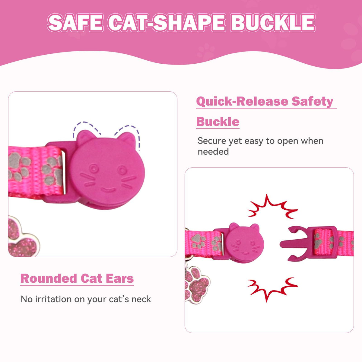 Breakaway Cat Collars with Bells 4PCS D531