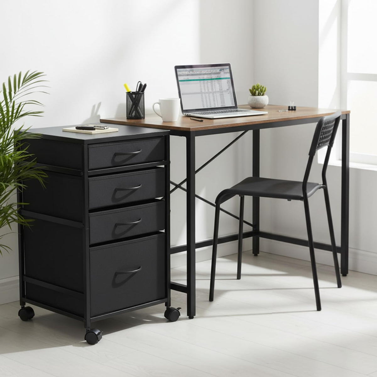 4 Drawer Rolling File Cabinet with Wheels C6354