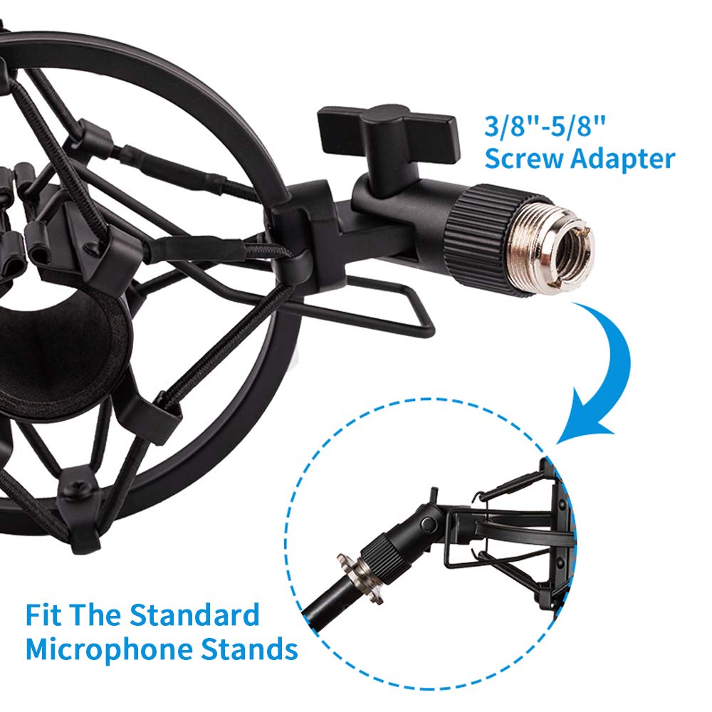 Microphone Shock Mount Holder Clip Anti-Vibration 22mm-26mm R8594