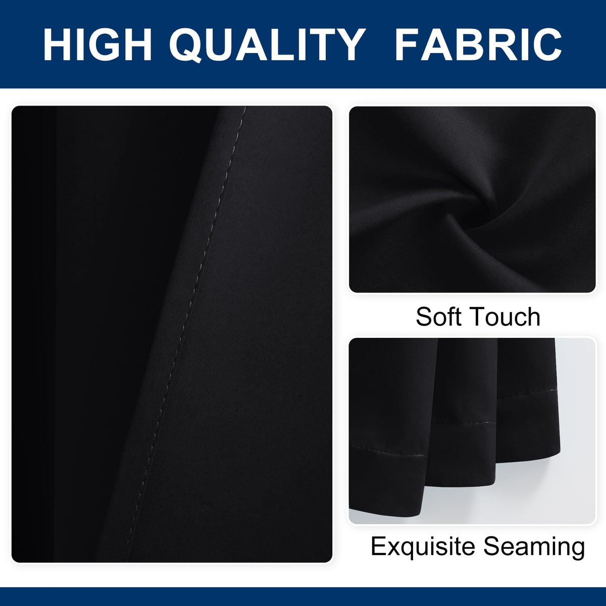 Blackout Room Divider Curtain 120 x 96 Inches Black U297