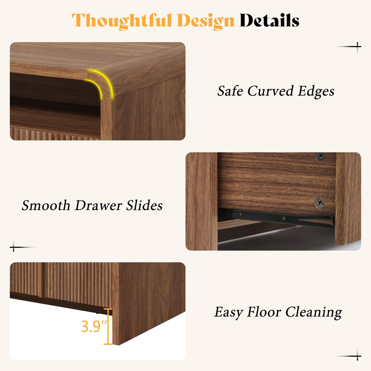 Fluted Coffee Table with Storage R5231