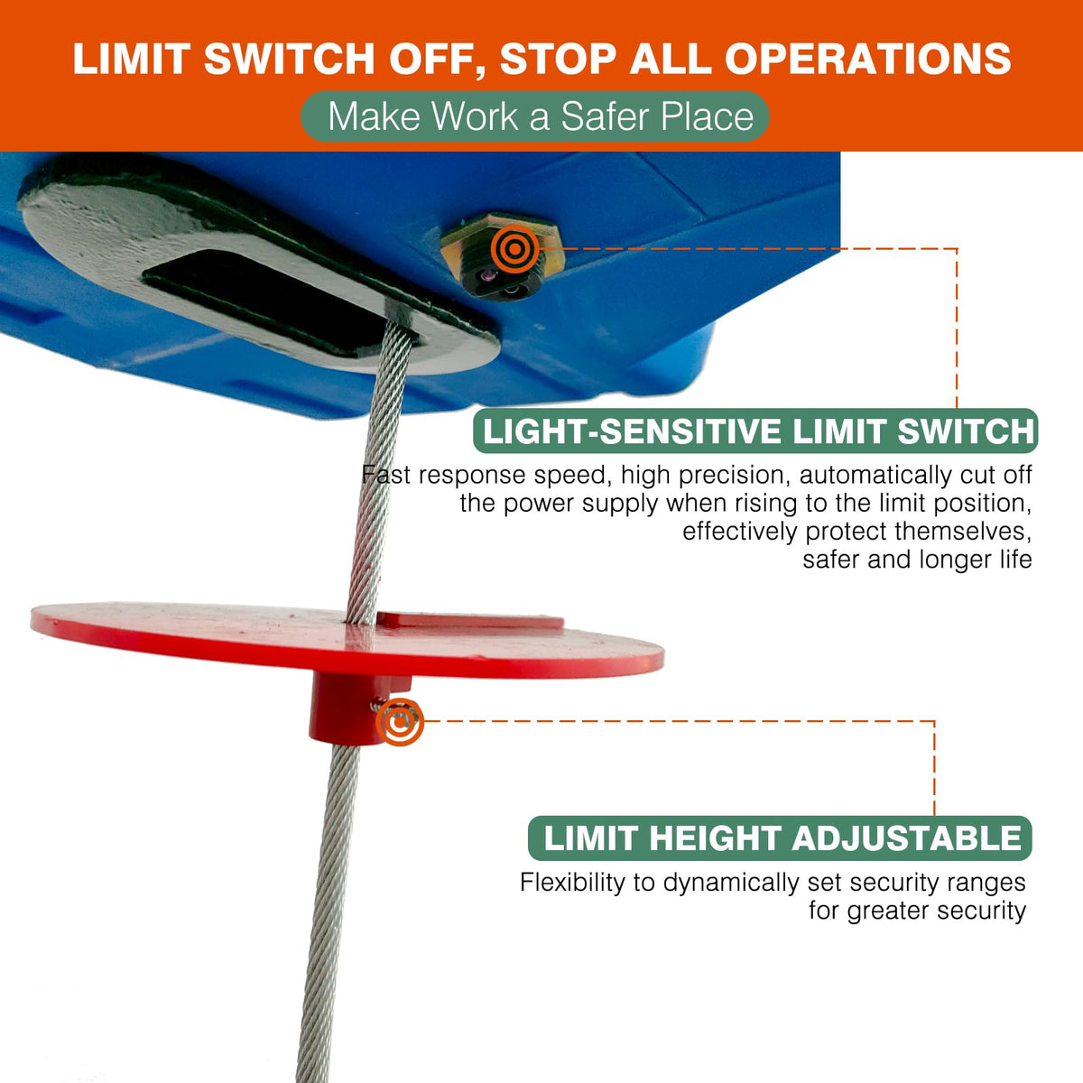 1500lb Portable Electric Hoist Winch I3936