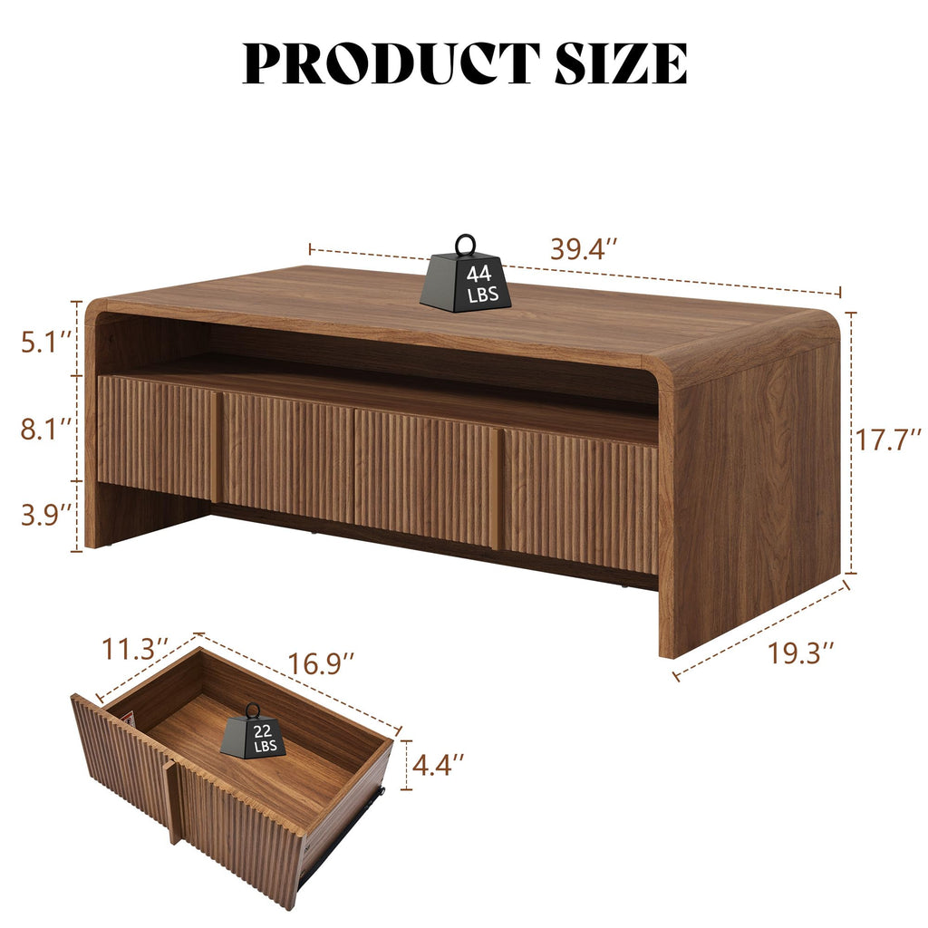 Fluted Coffee Table with Storage R5231