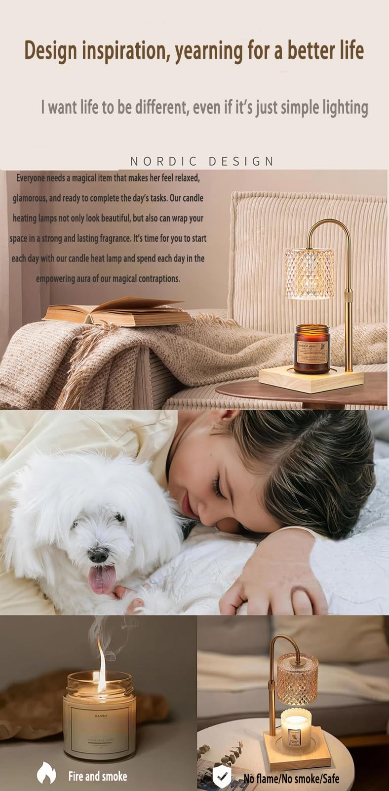 Adjustable Dimmable Candle Warmer Lamp with 2 Bulbs T28639