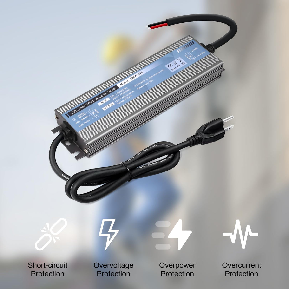 200 Watts 12V DC Waterproof IP67 LED Power Supply E482249