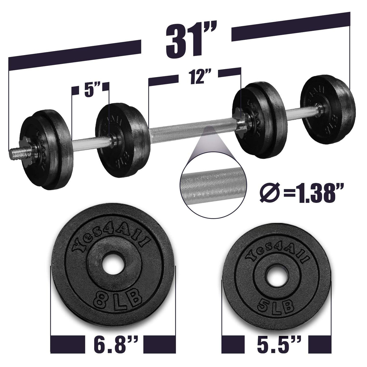 Adjustable Weights Dumbbells Set E635087