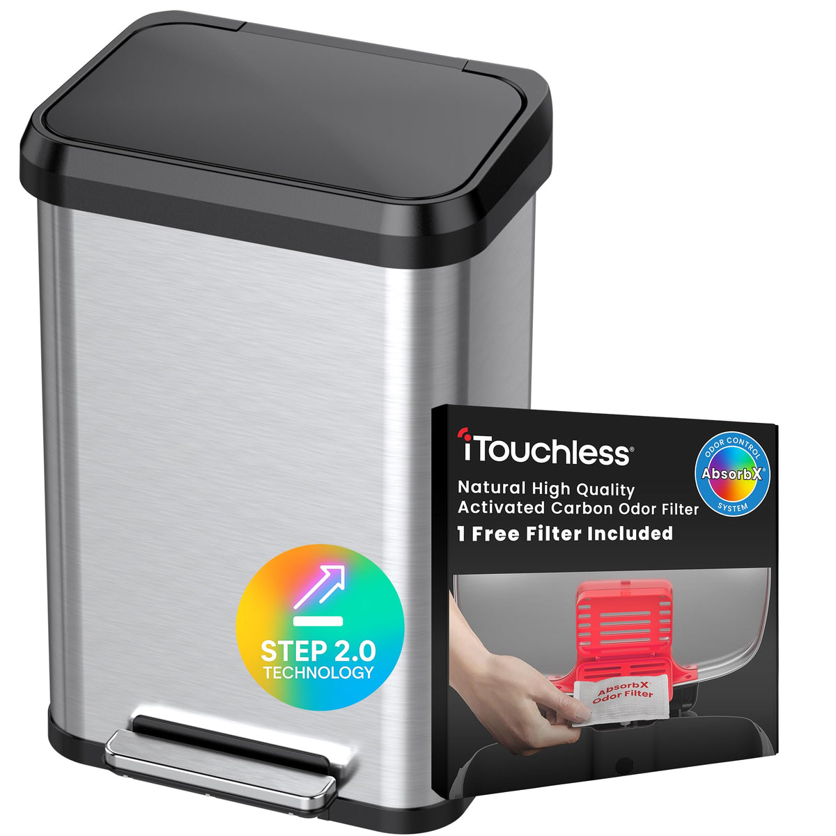 13.2 Gallon Stainless Steel Kitchen Trash Can A571945