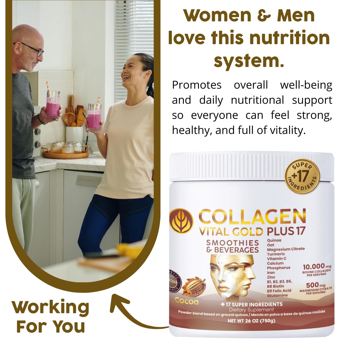 Collagen Peptides Powder Cocoa Flavor 26 oz A560672