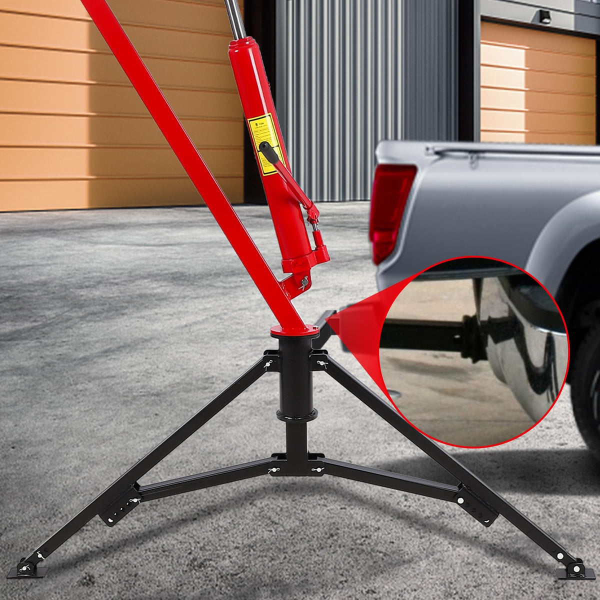Hydraulic Pickup Truck Crane 360° Swivel 2-Inch Hitch Receiver 1000 Lbs Y779669